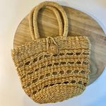 Handmade Vintage Natural Fiber Woven Weaved Top Handle Tote Bag Tan Photo 3