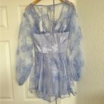 For Love & Lemons Presley Mini Tulle Dress Bow Lavender Purple Blue Fairy Tale Photo 7
