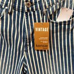Kensie Vintage Lux The Ella Straight Leg Striped Blue Jeans NWT Photo 2