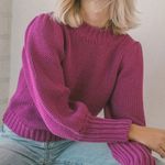 Pistola Gabbie wild orchid puff sleeve chunky knit sweater Photo 0