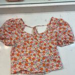 Blu Pepper Blue Pepper Floral Puff Sleeve Crop Top Photo 0