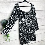 Pretty Little Thing NWT Black & White Seed Print Bow Detail Side Split Bodycon Dress Size 16 Photo 5