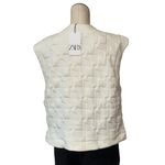 ZARA NWT Ivory Quilted Patchwork Vest Bloggers Fave SZ- Medium / Length Photo 4