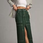 Anthropologie X Pilcro Green Carpenter Maxi Skirt Photo 0