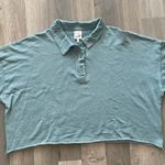 belle du jour Long Sleeve Polo Sweatshirt, Women's Size Large Green NEW MSRP $39 Photo 0