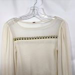 Free People  Small Top Ivory Embroidered Bell Sleeve‎ Flared Boho Dramatic 696 Photo 6