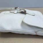 Loewe Vintage White Pebbled Leather Buckle Flap Crossbody Bag - Preowned Photo 6