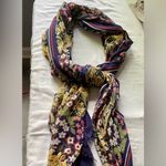 Talbots Talbot’s Navy Silk Blend AOP Floral Summer Women’s Scarf Photo 5