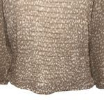 EXPRESS ‎ Latte & White Speckled Smoked Long Sleeve Ruffle Neck Blouse NWT $64 M Photo 5