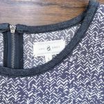 Lou & grey • Mixed Media Drawstring Waist Dress grey herringbone print shift Photo 3