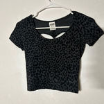 PINK - Victoria's Secret PINK Leopard Print Cutout Crop Top | Short Sleeve | Size xs Photo 0