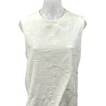 Kenzo Women's White Faux Suede Embossed Fish Sleeveless Blouse Tank Top 44 US 12 Photo 0