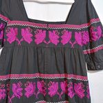 MODA International Victoria's Secret Black Heavily Embroidered Floral Dress 8 Photo 6