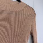 Free People Intimately  Long Sleeve Mock Neck Bodysuit Tan Glitter Sparkle Ribbed Photo 1