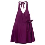 J.Crew NWT Halter Wrap Swim Dress Size 6 One Piece Skirted Swimsuit Iris Maroon Photo 1