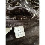 Isaac Mizrahi All Over Beaded Shirt Black Sz 2X Stretchy Short Sleeve Photo 4