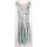 Free People  Dress Size 2 Heart to Heart Midi  Fairy Ocean Blue Ruched Flowy NWT Photo 4