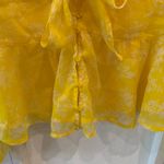 Abercrombie & Fitch  Yellow Floral Sheer Tie Front Blouse – Size S Photo 3