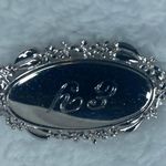 Sterling Silver E Y Initial Pin Brooch Marked Anson  Oval Shape Decorative Edges Photo 3