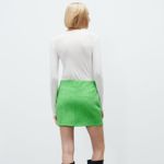 ZARA NWT  QUILTED SKIRT GREEN HIGH WAISTED Photo 5