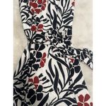 Jones Studio  Sleeveless Floral A-Line Dress Belted‎ Black Red White Size M Photo 5
