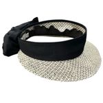 Scala Womens Visor Hat Bow Raffia Straw Brim 3" Beach Festival Cruise Vacation Photo 4