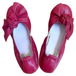 FERCA 81 Italian Leather Red Bow Ballet Flats Shoes Size 38 New Photo 2