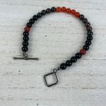 Carnelian Garnet Obsidian Crystal Gemstone Bead Bracelet Artisan Handmade Orange Photo 2
