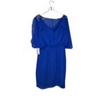 JJ's House  Womens Mini Dress Blouson Chiffon 3/4SleeveRoyal Blue Size 4‎ NWT Photo 6