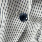 ALICE HOPE Blazer Jacket Womens Medium White Blue Stripe Nautical Pockets Lined Photo 2