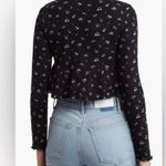 Nordstrom NWT Kirious Los Angeles Floral Black Long Sleeve Crop Top | Size: L Photo 1