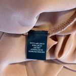 Double Zero | Light caramel V-neck long split sleeve blouse.  Longer, sheer back. Photo 10