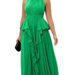 Badgley Mischka Green Chiffon Gown Photo 4