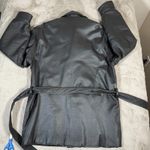 Vintage Wilson's Women's Mid Length Leather Waist Tie‎ Jacket Size L Moto Black Size L Photo 13