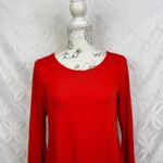 Eileen Fisher Eileen Fisher Viscose Jersey Ballet Neck Flared Red Top Size S Photo 3