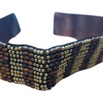 Raj Vintage Deadstock Y2K Brown Gold Beaded Boho Western One Size Belt NEW Photo 0