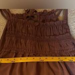 Maurice's Maurice’s Small Dusty Rose Ruffle Key Hole Tie back Tank NWT Photo 5