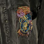 ZARA Embroidered Black Button-Up Shirt Dress XS-M $100 Photo 3