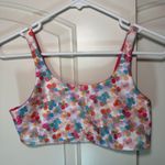 Becco Floral Print Crop Top Bra Sleeveless Casual Activewear Multicolor Size M Pink Size M Photo 0