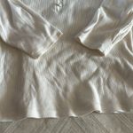 Dress Barn Women’s Ivory V Neck Button Ribbed Top Photo 2