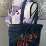 Vintage blue denim beaded purse Photo 0