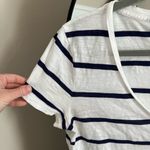 Madewell  Navy and White Striped V-Neck Tee Photo 3