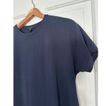 COS  Women's Navy Red Jersey Crew neck Cotton Hem A-Line Mini Dress Size Small Photo 5