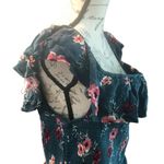 B 0G Collective XXL Green Floral Elastic Crop Top Pink Photo 9