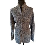 Lands' End Lands’ End Women’s 1X Black White Marled Button-Front Cardigan Photo 1