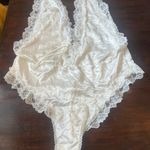 VINTAGE TEDDY BODYSUIT LINGERIE Dara Jane white Lace 80s Blue Size M Photo 7