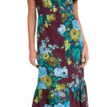 Tuckernuck Alice Dress Merlot Verdant Floral Print Size Large L NWOT Preppy Photo 0