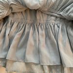 American Eagle  Outfitters Baby Blue V Neck Chiffon Blouse M Photo 5