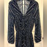 The Jetset Diaries TJD  Women's Blue Moroccan Print V-Neck Long Sleeve Romper Photo 0