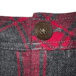 Eddie Bauer Vintage Charcoal Gray & Red Gingham Plaid Mini Skirt EUC Size 8 Photo 1